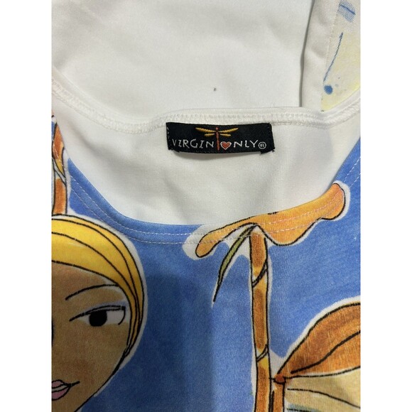 Rare Woman’s Euro Y2K Beaded Embroidered Graphic Cartoon Print Tank Size Large - Picture 6 of 7